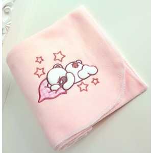 Fleecová deka - růžový medvídek