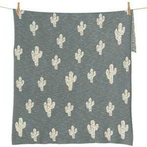 Šedá pletená dětská deka Quax Kaktus 100 x 80 cm