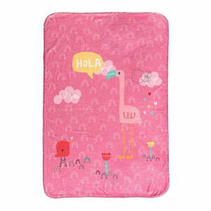 Růžová dětská deka z mikrovlákna 140x110 cm Hola – Moshi Moshi