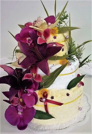 VER Textilní dort třípatrový-květ zvonky