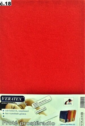 veratex Froté prostěradlo 90x200/40cm (č.18-červené)