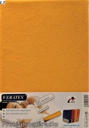 veratex Froté prostěradlo 100x200/25cm (č. 7-sytě žluté)