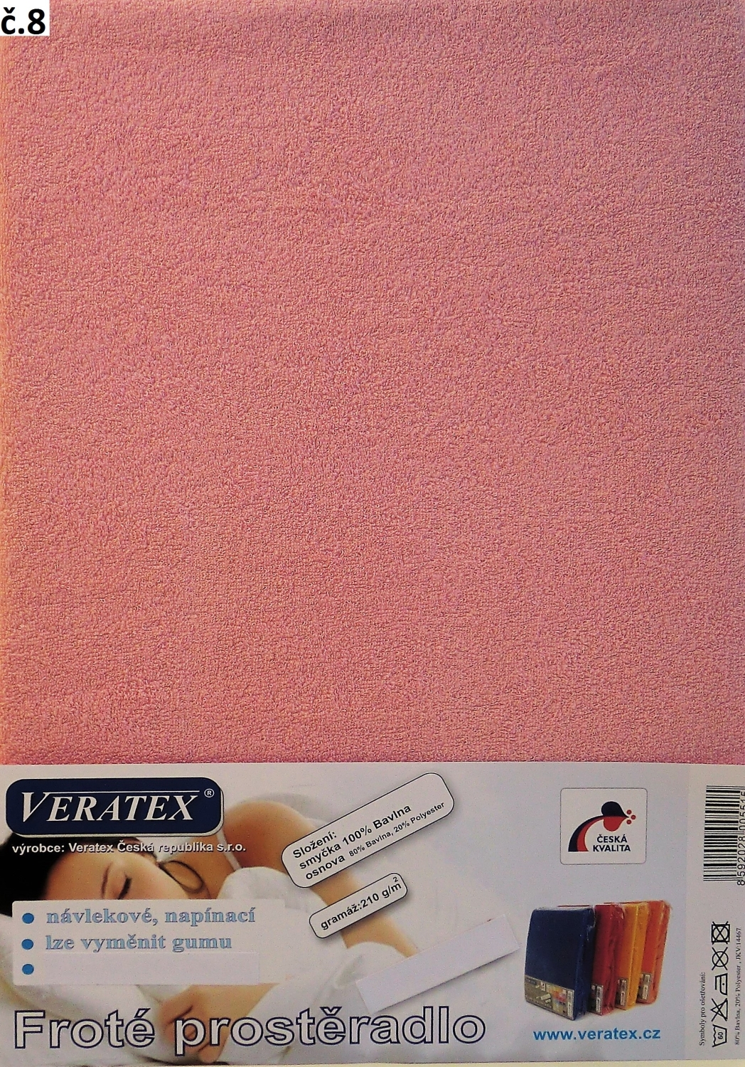 veratex Froté prostěradlo 90x200/20cm (č. 8-růžová)