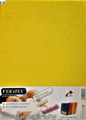 veratex Froté prostěradlo 80x200/25cm (č. 6-stř.žluté)