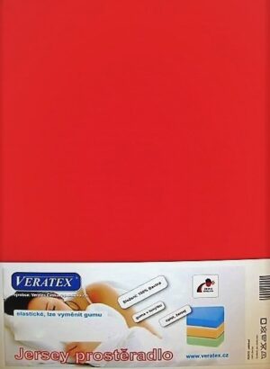 veratex Jersey prostěradlo 80x220 cm (č.18-červená)