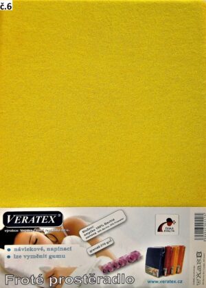 veratex Froté prostěradlo 100x200/25cm (č. 6-stř.žluté)