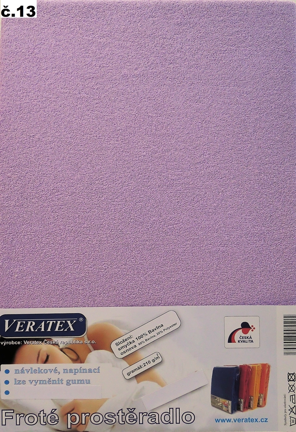 veratex Froté prostěradlo 90x200/40cm (č.13-fialkové)